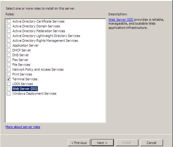 Windows 2008 Roles